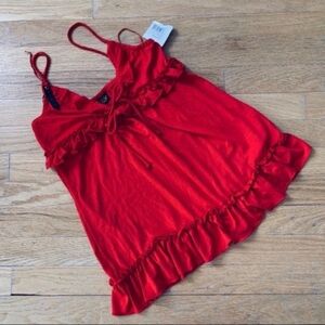 Poof! Red Ruffled Tank/ Cami for Women